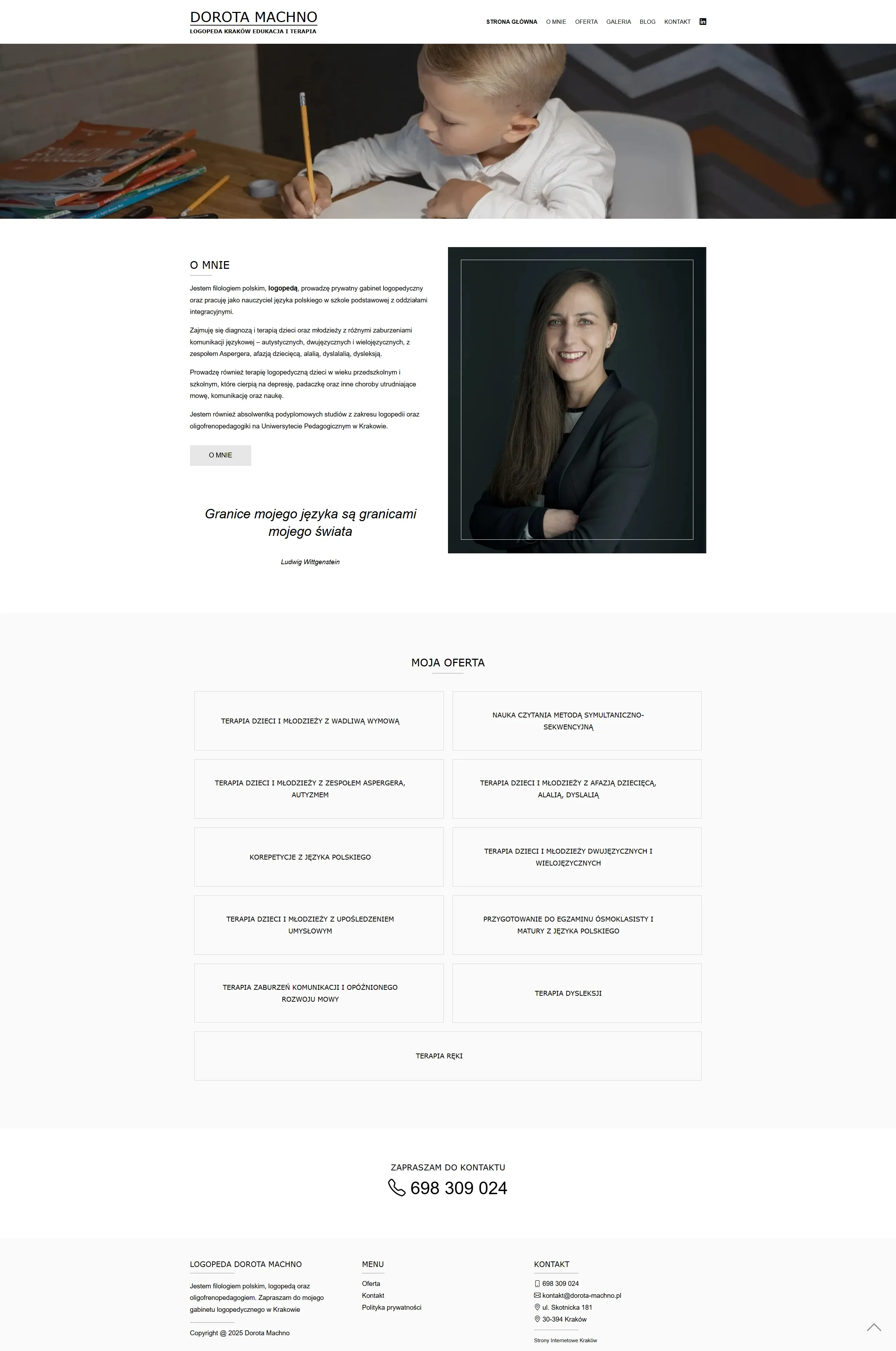 Dorota Machno Logopeda Kraków Edukacja i Terapia