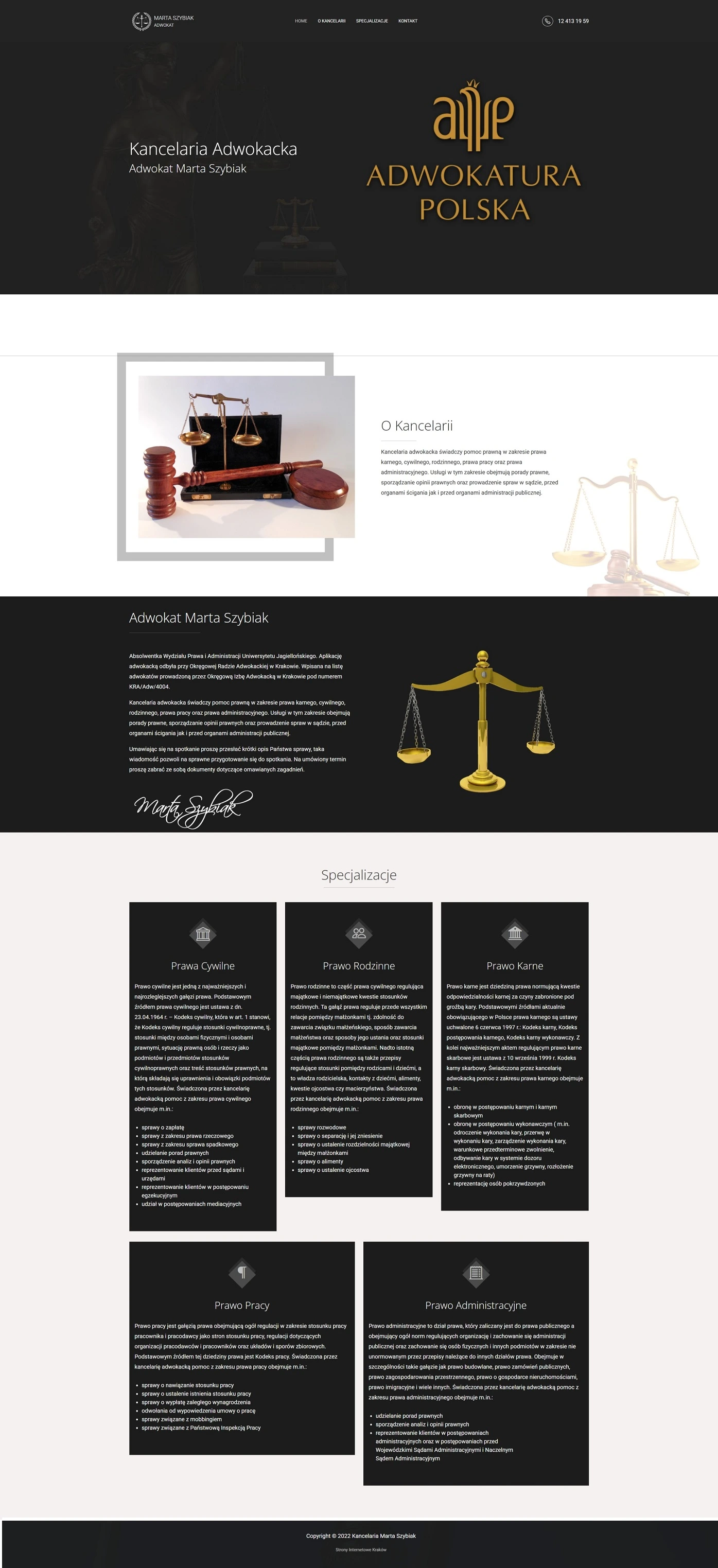 Strona Internetowa dla Kancelarii Prawnej